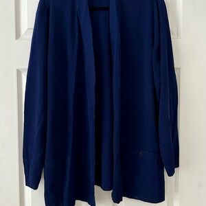 Anne Klein Navy Blue Open Front Cardigan Size Medium